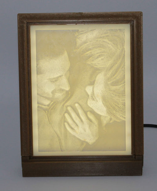 LED Bilderrahmen (3D Print) personalisiert mit Relief Foto inkl. USB-C